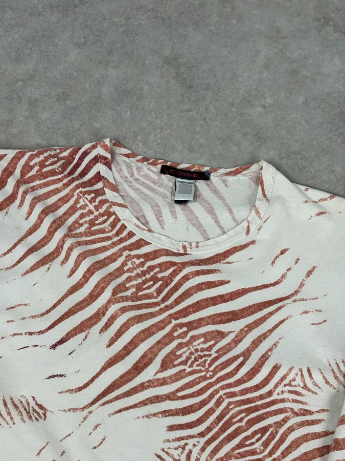 Roberto Cavalli Peach Pink Zebra Savage T-Shirt  ynbdelY 3