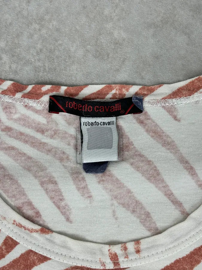 Roberto Cavalli Peach Pink Zebra Savage T-Shirt  ynbdelY 6