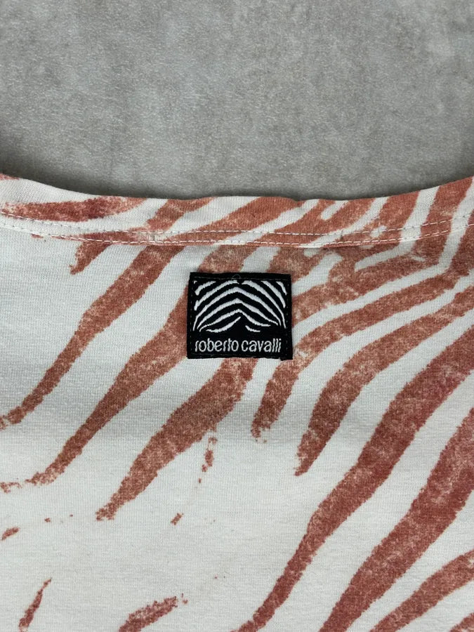 Roberto Cavalli Peach Pink Zebra Savage T-Shirt  ynbdelY 7