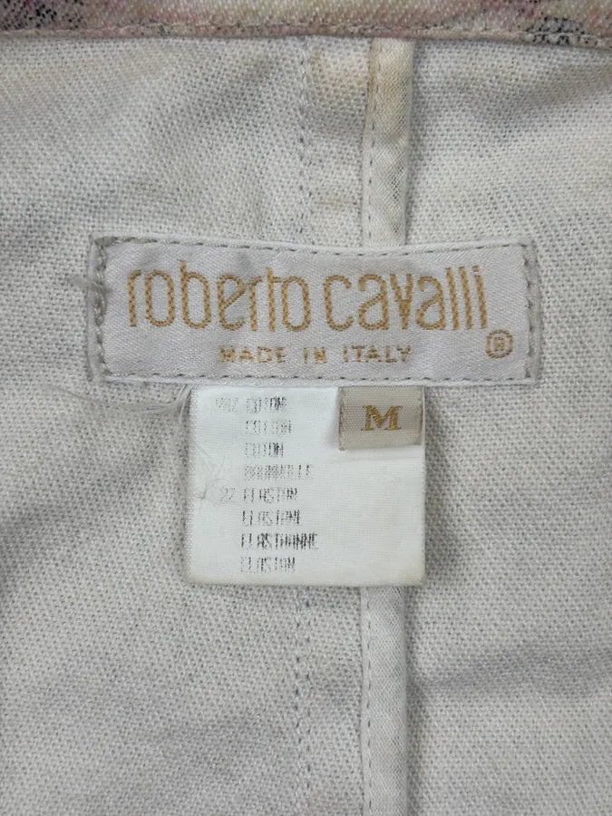 2000s Roberto Cavalli Pink & White Python Effect Asymmetrical Jacket kqnFvke 10
