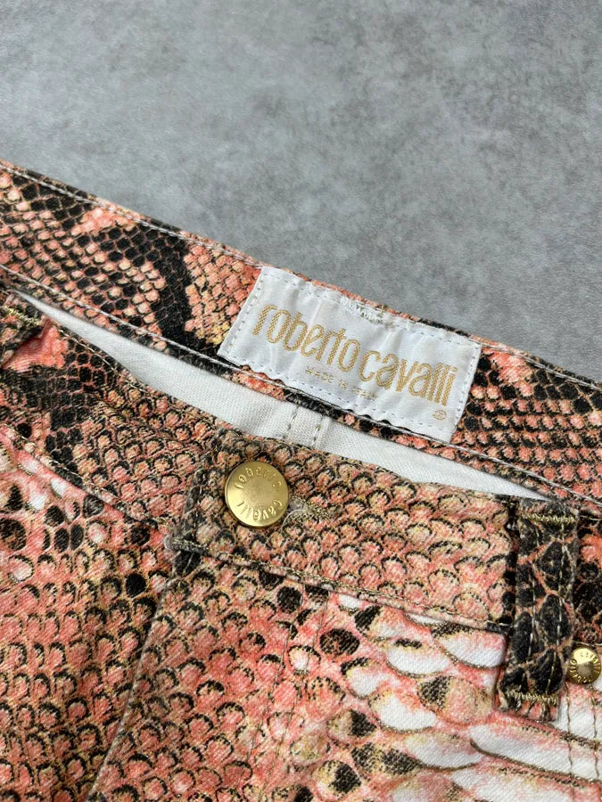 2000s Roberto Cavalli Pink Python Trompe LOeil Pants KrNpIuf 10