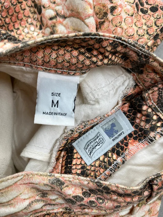 2000s Roberto Cavalli Pink Python Trompe LOeil Pants KrNpIuf 11