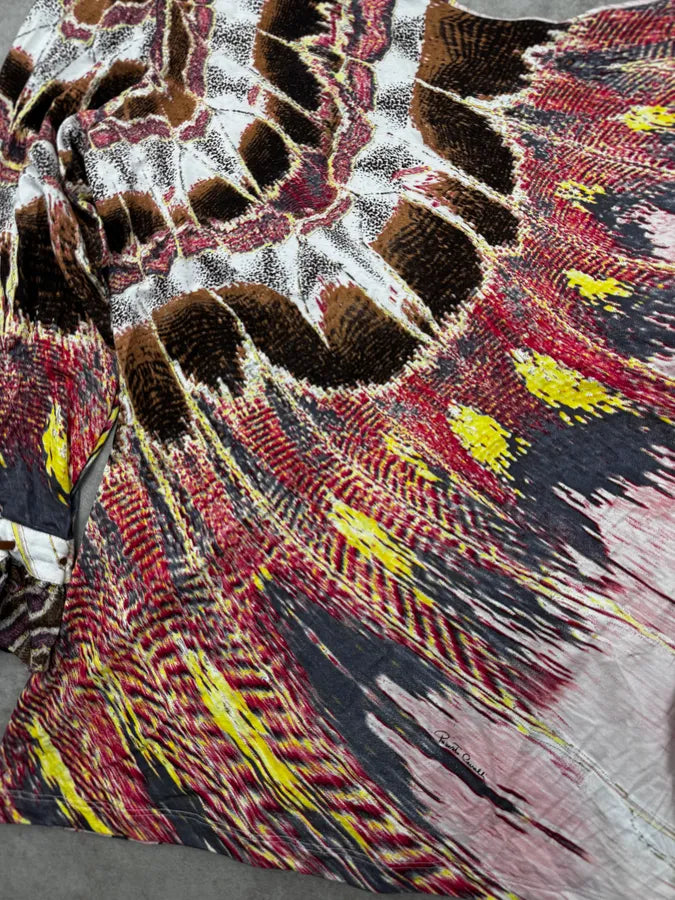 SS2004 Roberto Cavalli Pink Illusion Feather Longsleeve Top gSQoqJI 8