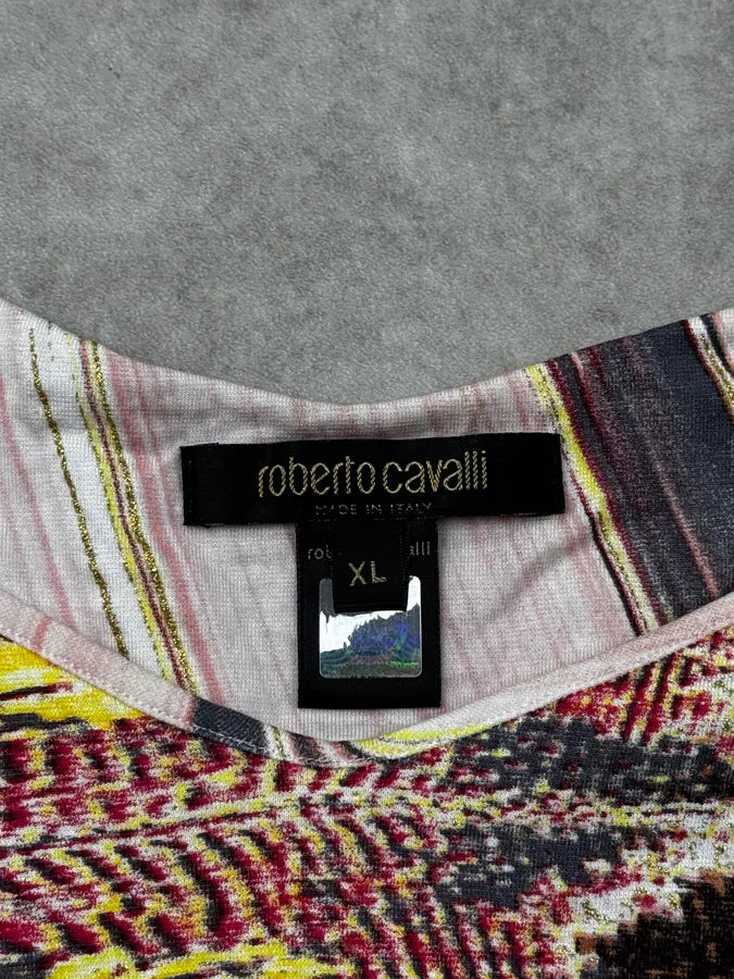 SS2004 Roberto Cavalli Pink Illusion Feather Longsleeve Top gSQoqJI 9