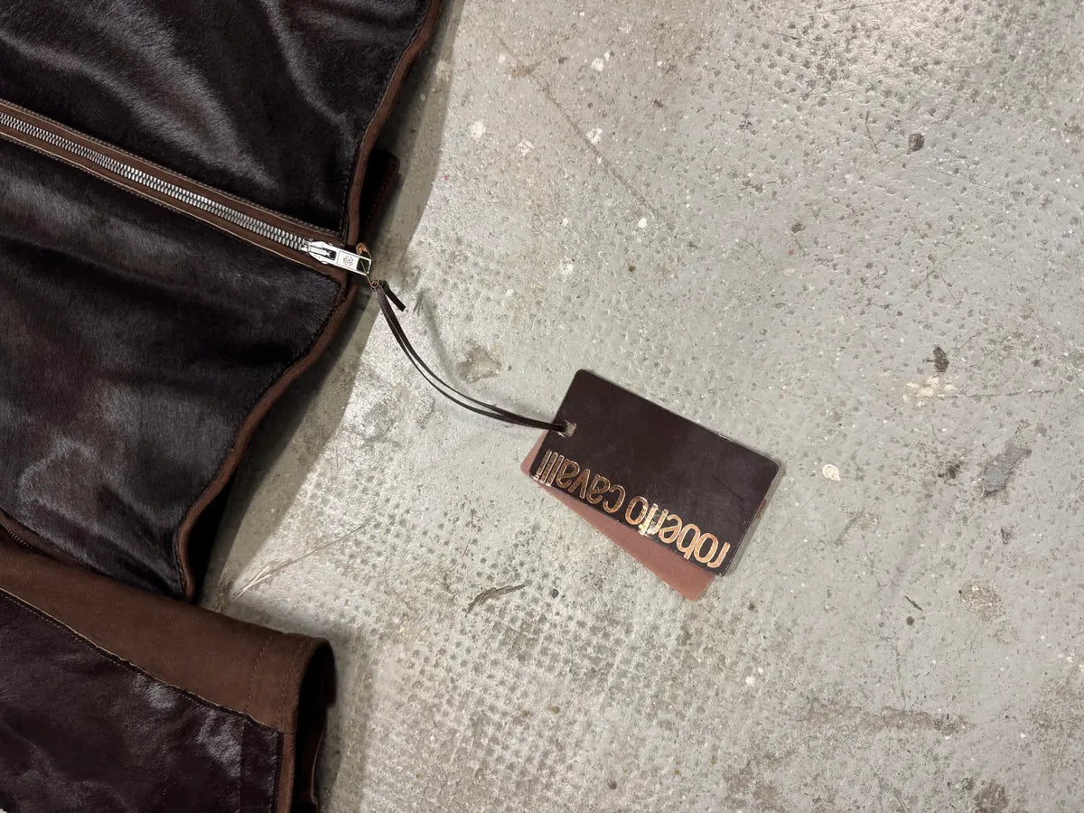 Roberto Cavalli Pony Hair Brown Leather Jacket (S/M) 9