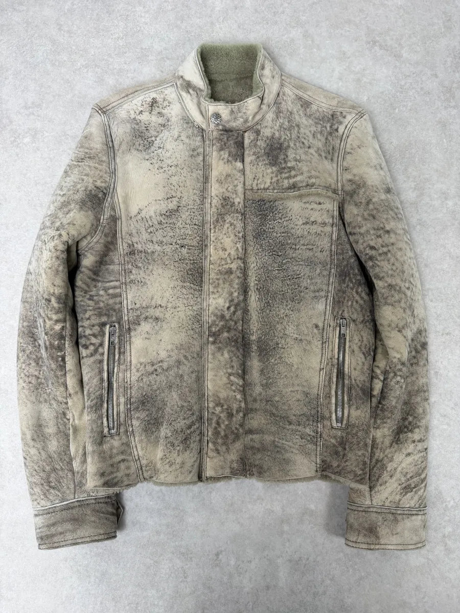 Roberto Cavalli Premium Raw Shearling Leather Jacket oVuGEHl 0