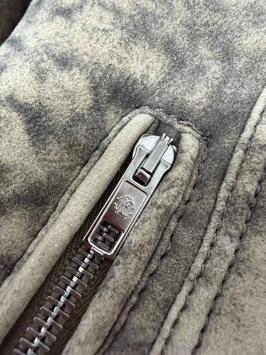 Roberto Cavalli Premium Raw Shearling Leather Jacket oVuGEHl 12