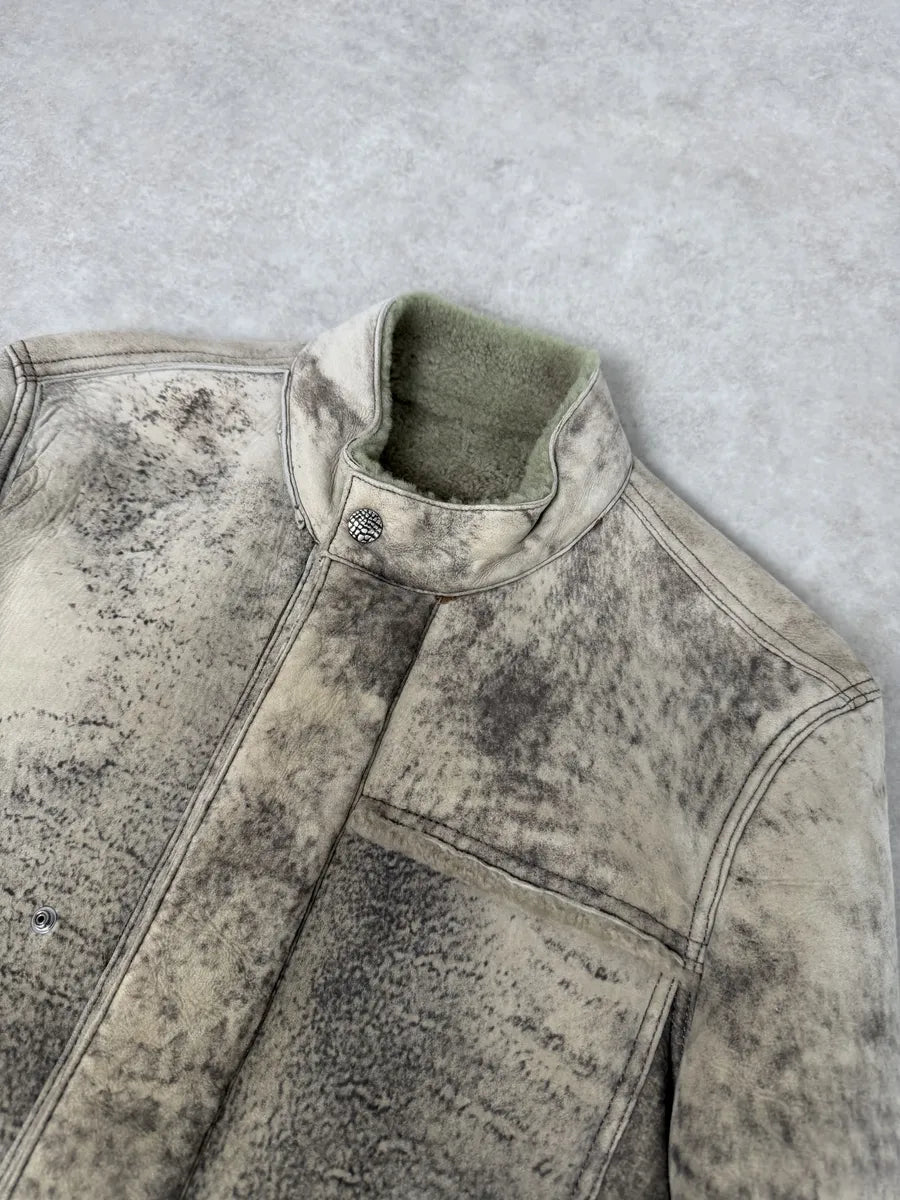 Roberto Cavalli Premium Raw Shearling Leather Jacket oVuGEHl 13