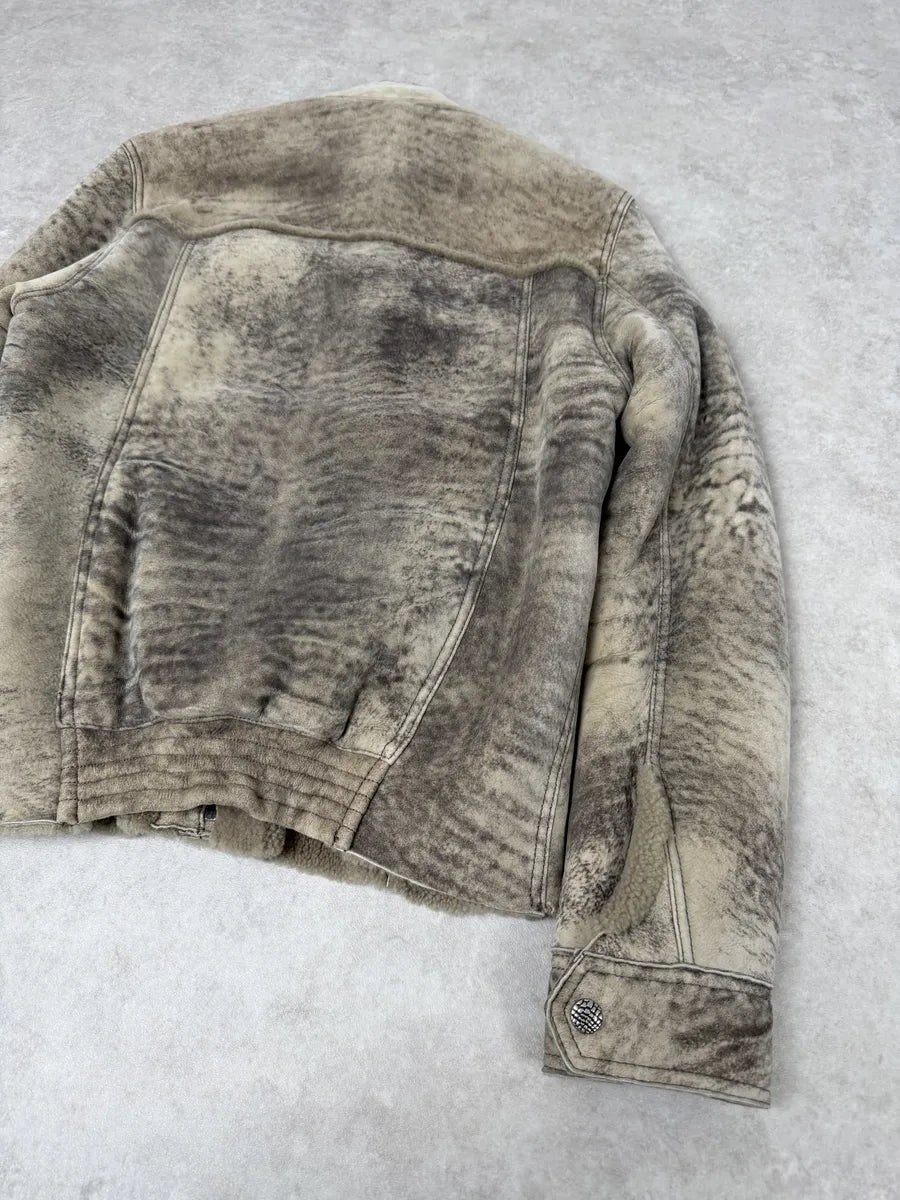 Roberto Cavalli Premium Raw Shearling Leather Jacket oVuGEHl 5
