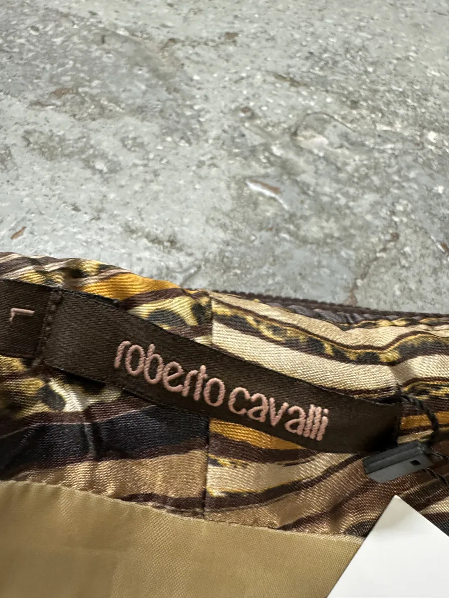 Roberto Cavalli Psycho Brown & Beige Light Bomber Jacket RUFPKJz 11