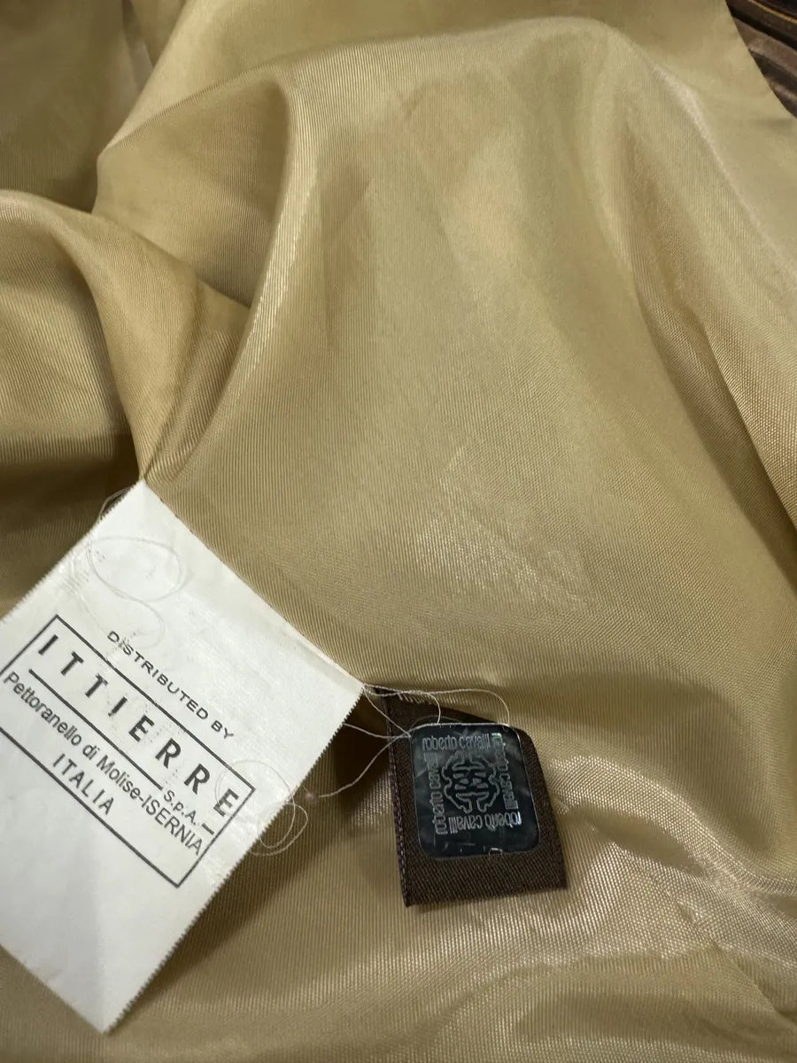 Roberto Cavalli Psycho Brown & Beige Light Bomber Jacket RUFPKJz 13