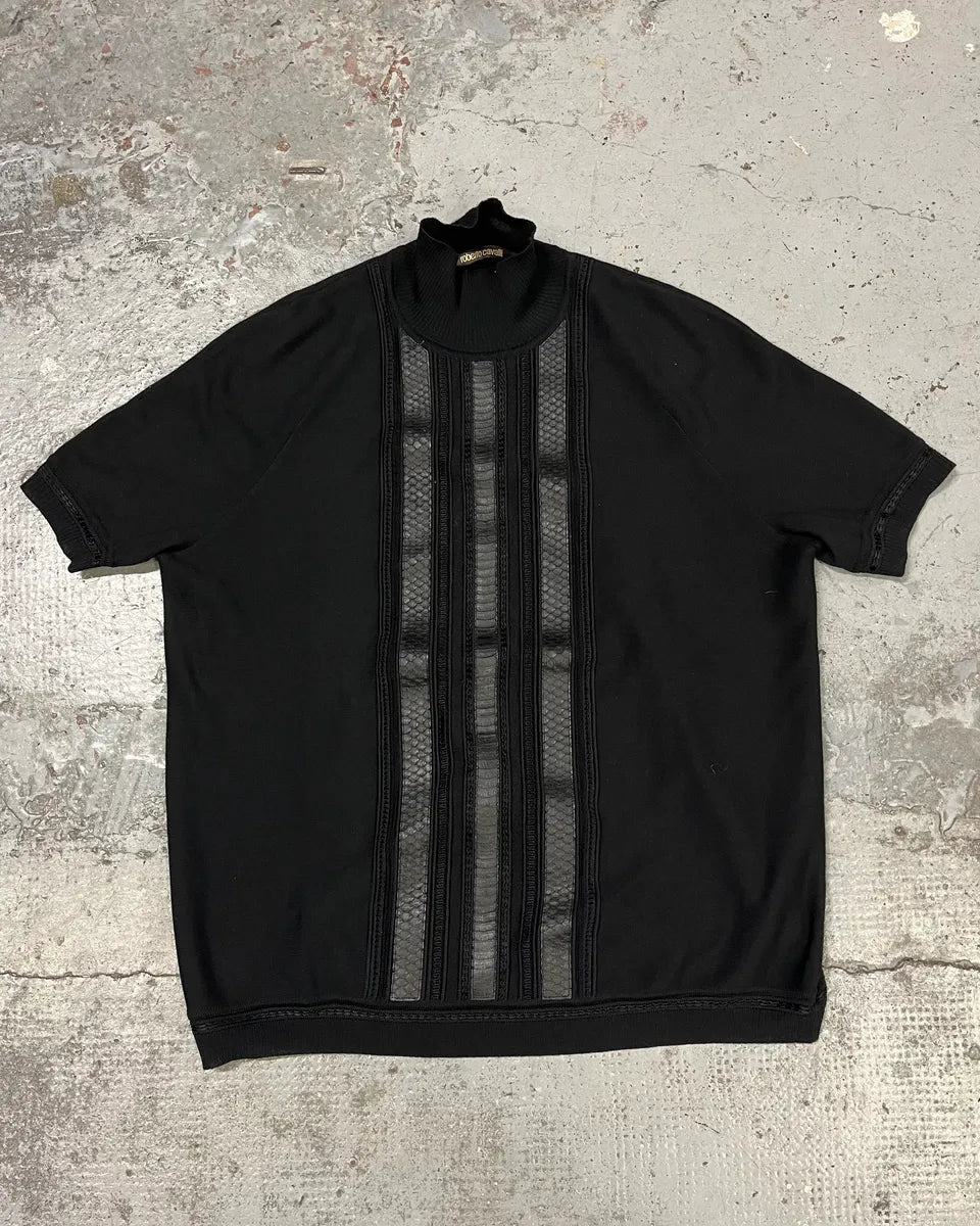 Roberto Cavalli Python Turtleneck Black T-Shirt UzihgXY 2