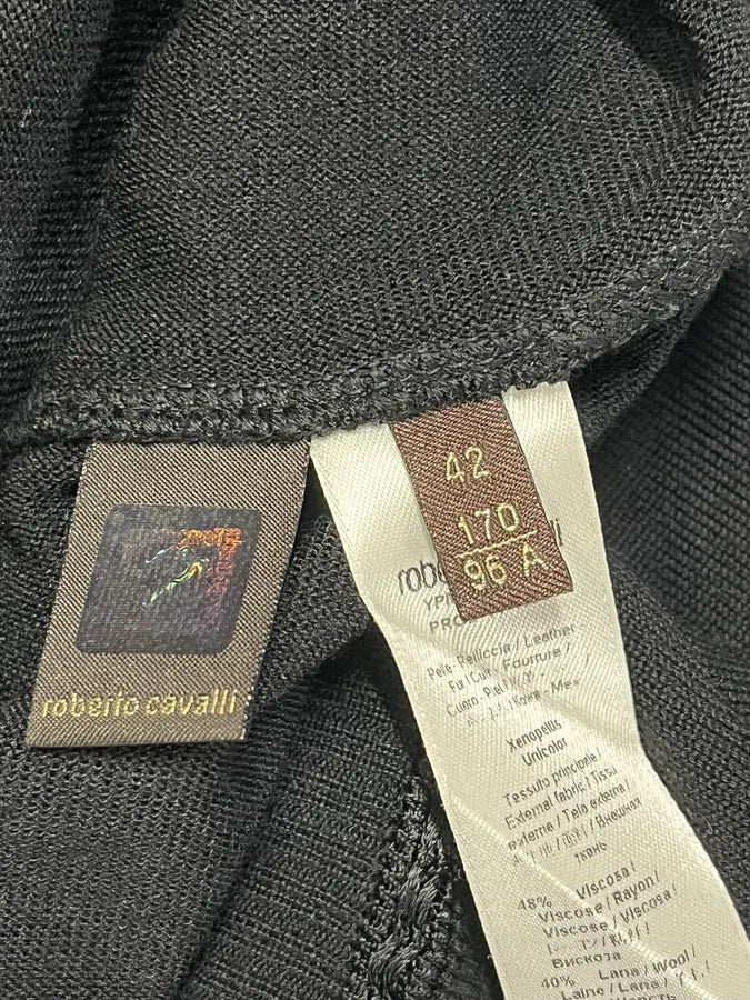 Roberto Cavalli Python Turtleneck Black T-Shirt UzihgXY 6