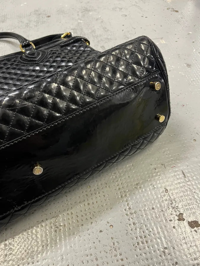 Roberto Cavalli Quilted Black Handle Bag KSWophI 6