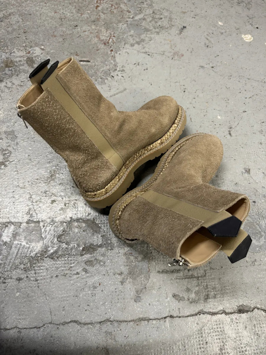 Roberto Cavalli Raw Suede Snakeskin Leather Beige Boots wfKKWRS 2