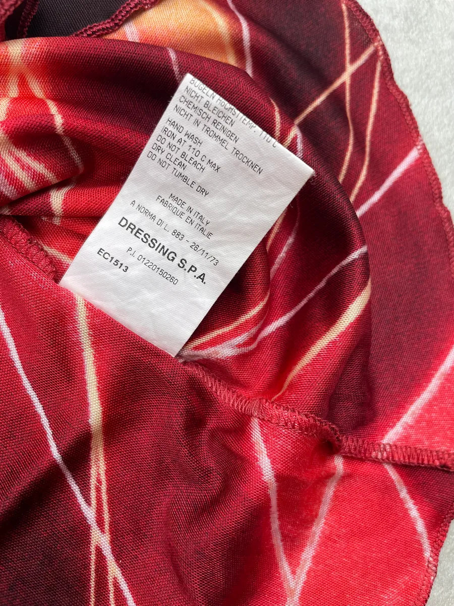 2000s Roberto Cavalli Red Cowl Neck Grid Print Top LjWtwpA 6