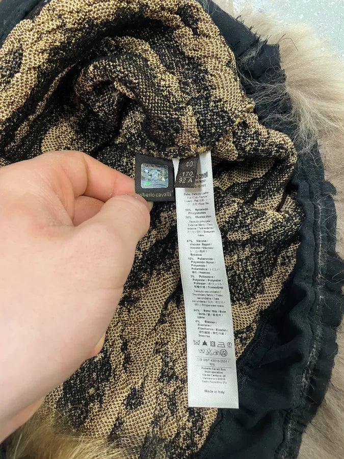 Roberto Cavalli Savage Fur Lion Long Dress (S) lELTUrz 9