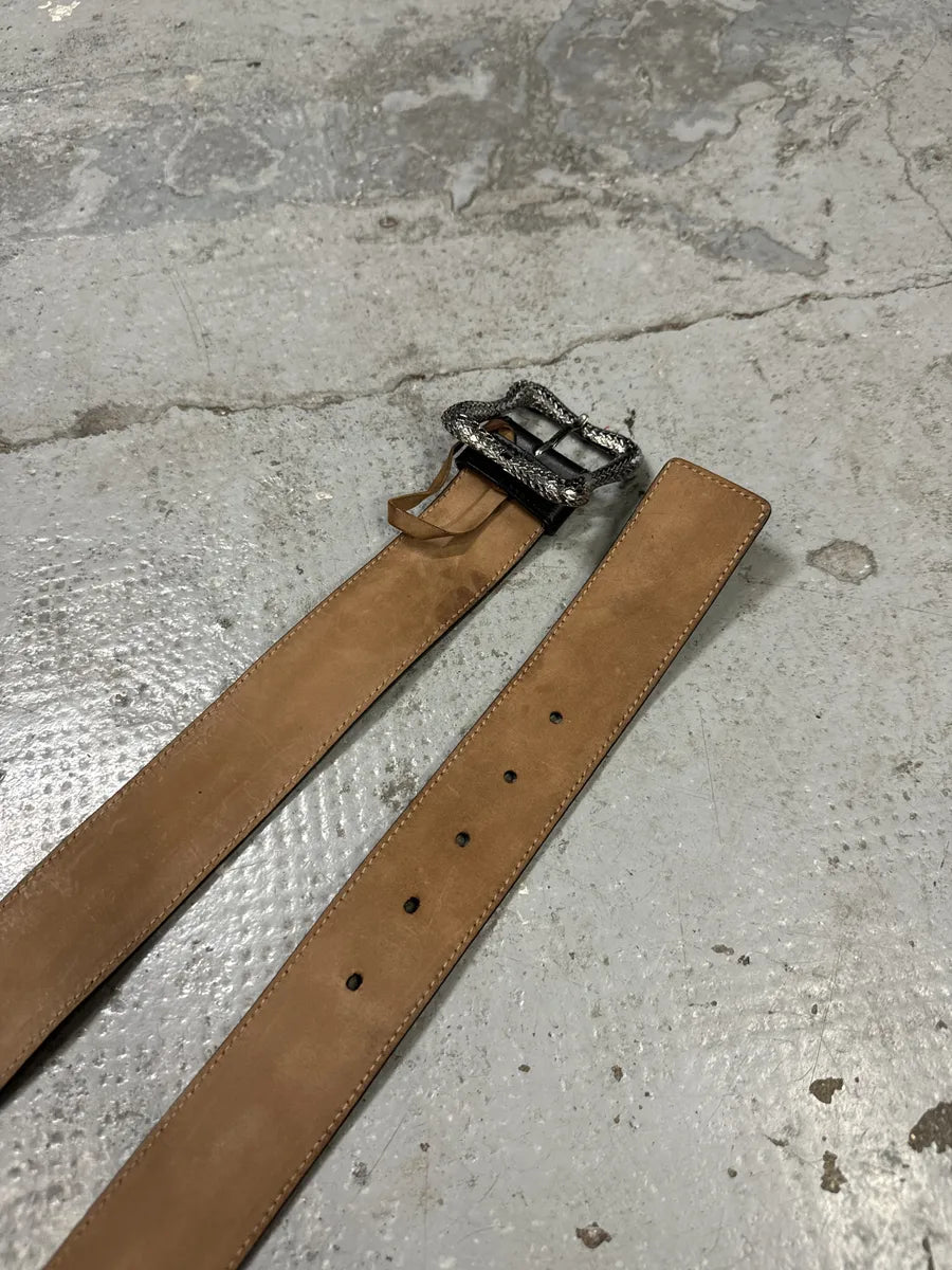 Roberto Cavalli Silver Buckle Black Leather Belt zndceDu 4