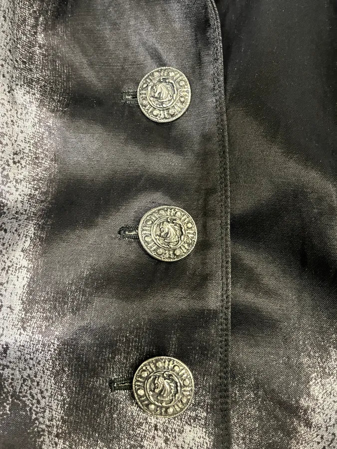 2000s Roberto Cavalli Silver Paint Black Blazer (M) SsZbrGg 7