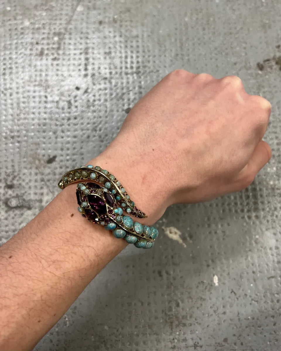 Roberto Cavalli Snake Stone Embelishments Bracelet (M) 0