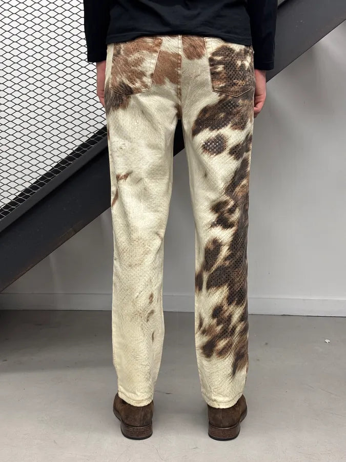 2000s Roberto Cavalli Sparkles Cowhide Jeans XGQwmLp 3