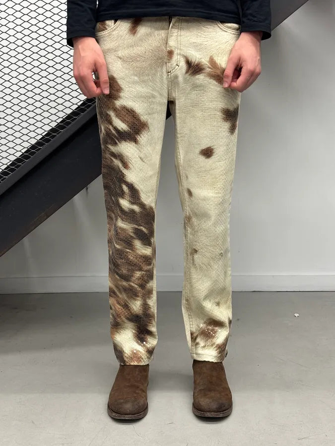 2000s Roberto Cavalli Sparkles Cowhide Jeans XGQwmLp 1
