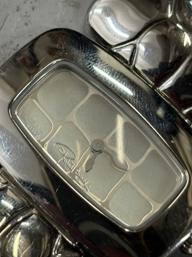 Roberto Cavalli Stainless Steel Crocodile Effect Watch QEjFNfw 2