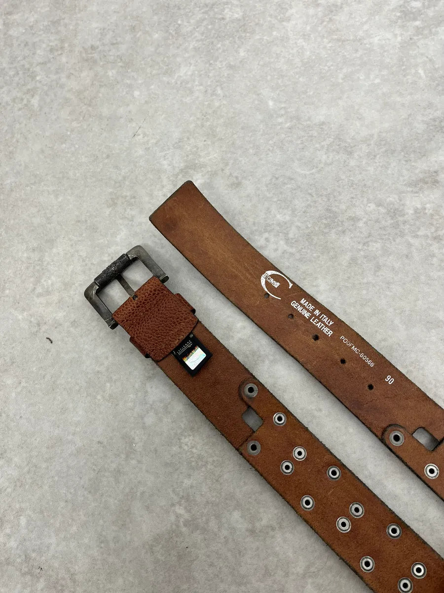 Roberto Cavalli Studded Brown Leather Belt WHuWHSj 4