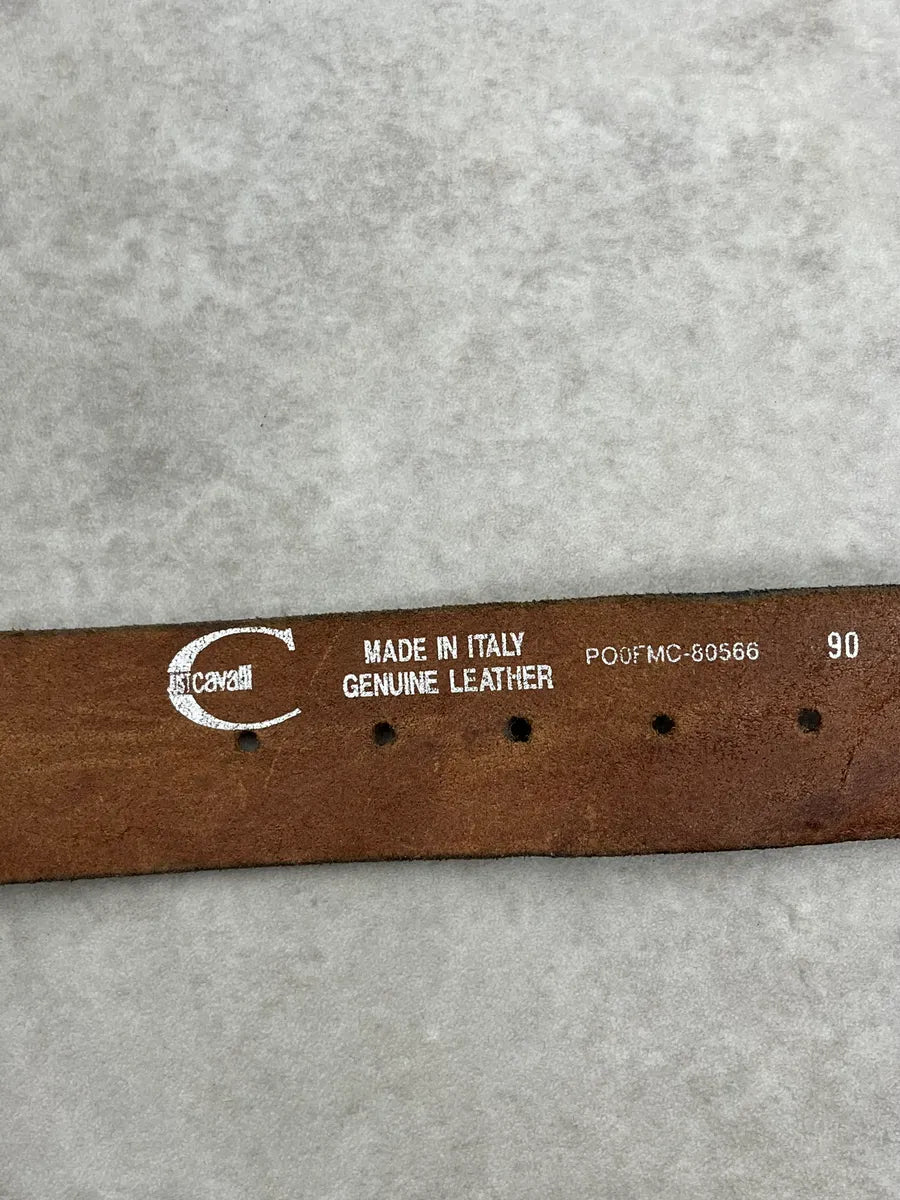 Roberto Cavalli Studded Brown Leather Belt WHuWHSj 7