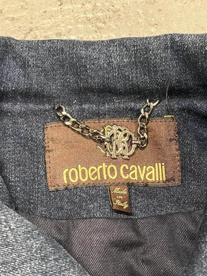 Roberto Cavalli Studded Ornament Blue Denim Jacket LLuvoHP 10