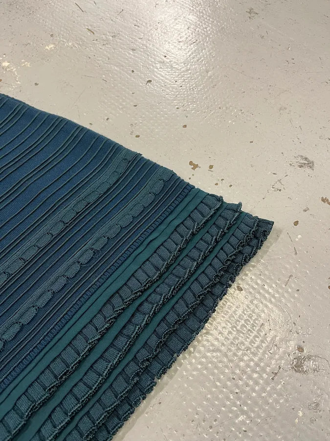 Roberto Cavalli Teal Wool Textured Blue Midi Skirt UlnIYDF 5