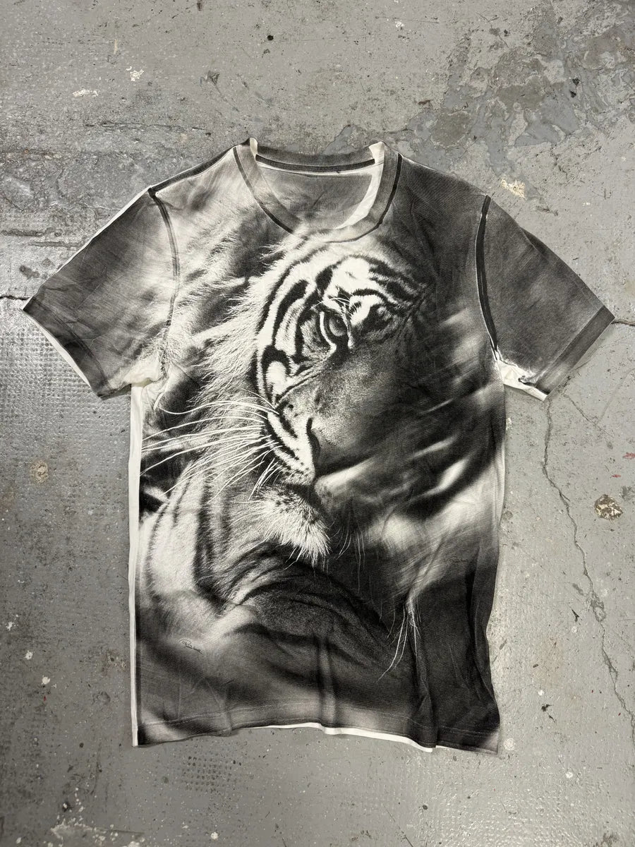 Roberto Cavalli Tiger White & Grey Tee-Shirt (S/M) vFMXdbX 3