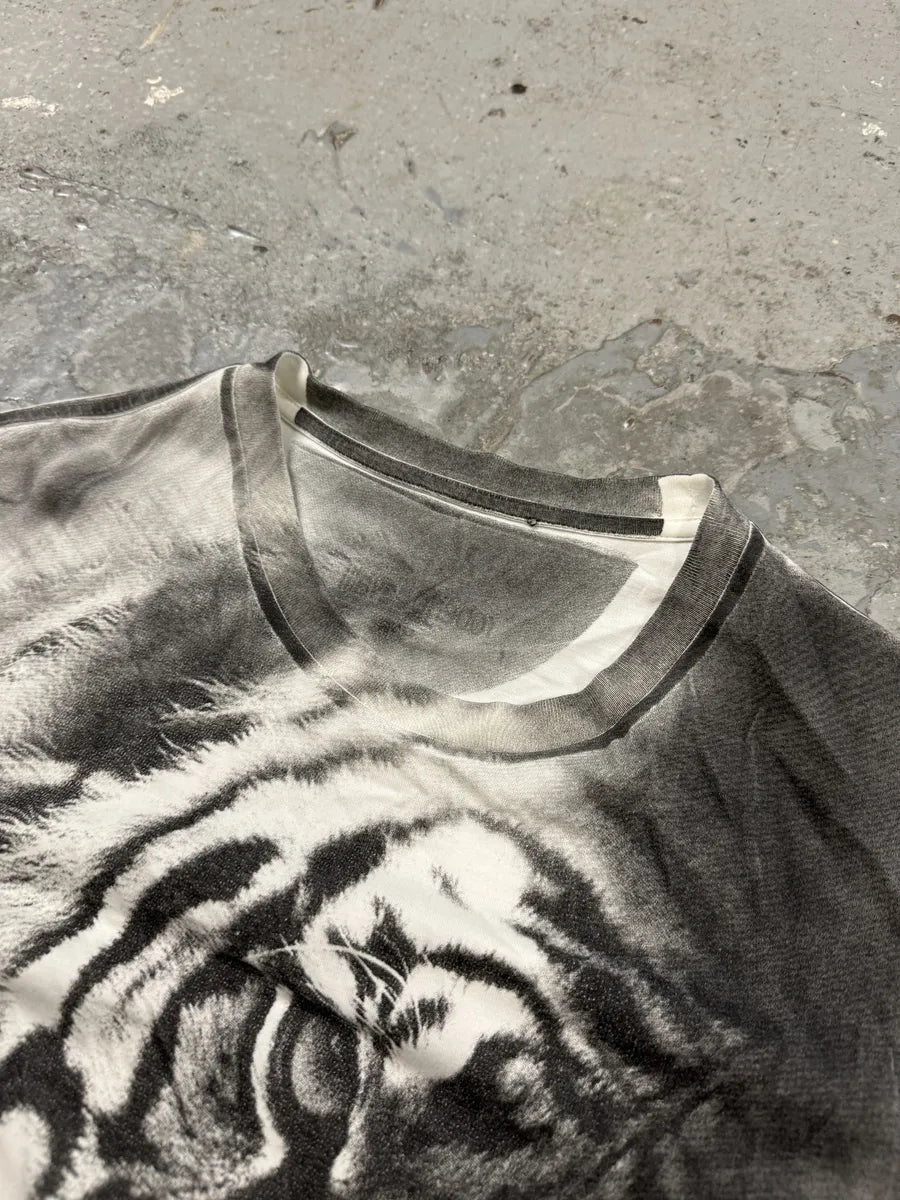 Roberto Cavalli Tiger White & Grey Tee-Shirt (S/M) vFMXdbX 6