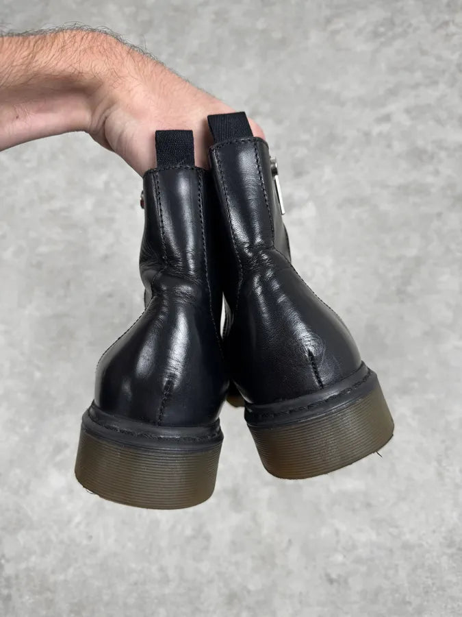 AW2003 Cavalli Black Tornado Zips Leather Boots fGxcrgr 3