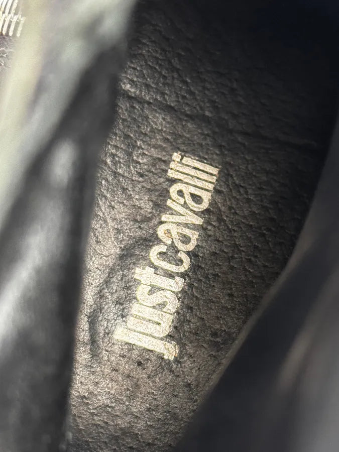 AW2003 Cavalli Black Tornado Zips Leather Boots fGxcrgr 7