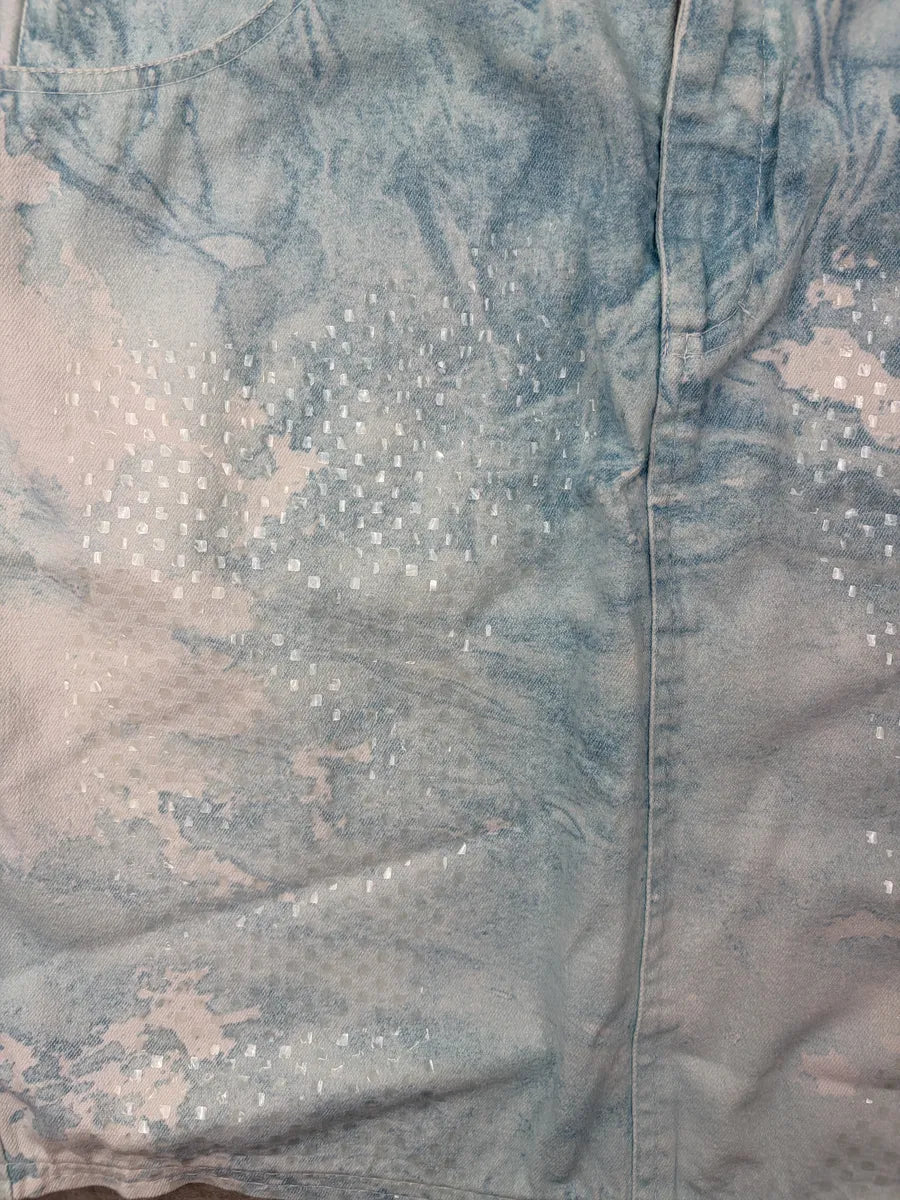 AW1996 Roberto Cavalli Turquoise Denim Ocean Textured Skirt SEptDWc 5