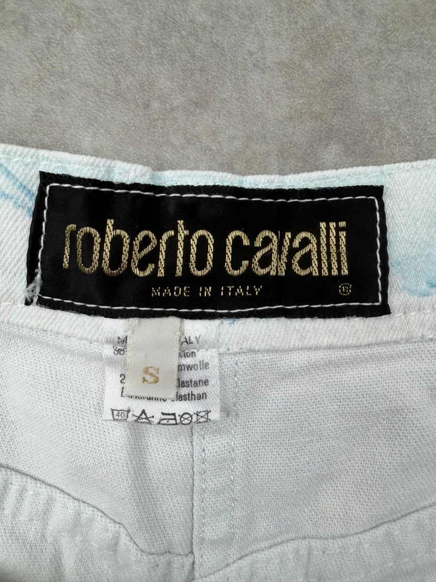 AW1996 Roberto Cavalli Turquoise Denim Ocean Textured Skirt SEptDWc 9