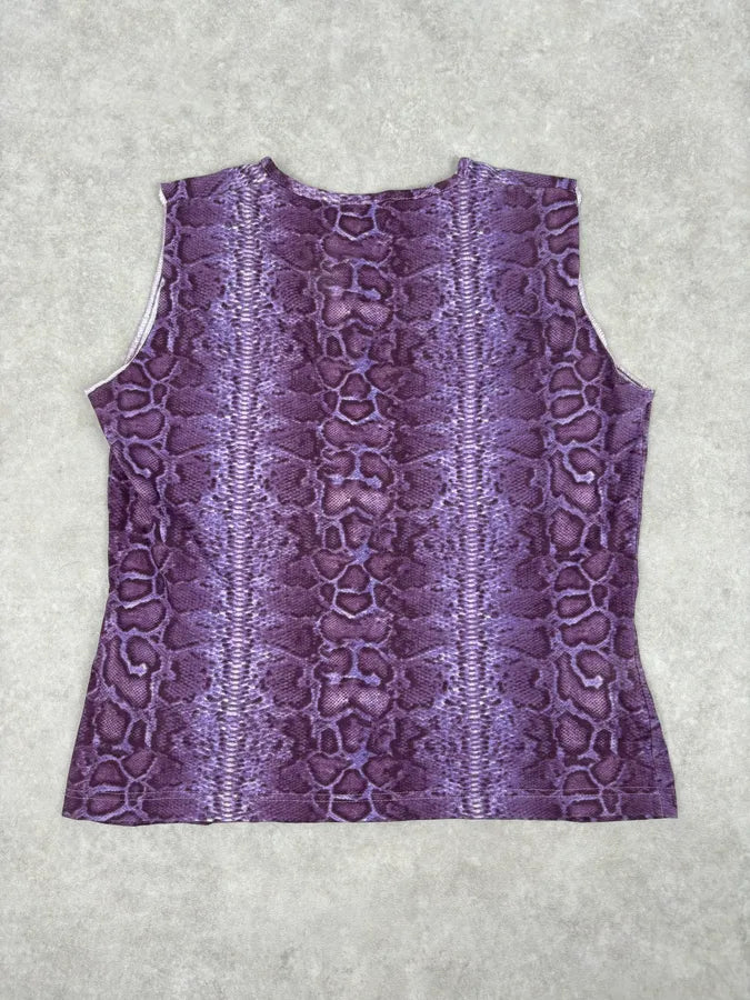 Roberto Cavalli Purple Python Effect Knit Tank Top lOwxJrf 4