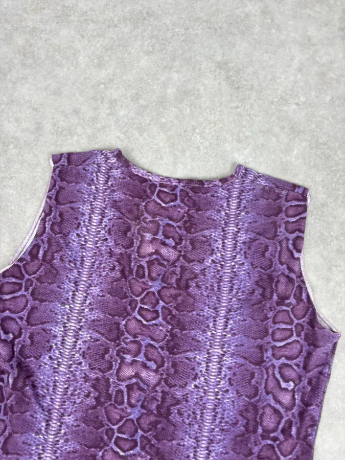 Roberto Cavalli Purple Python Effect Knit Tank Top lOwxJrf 5