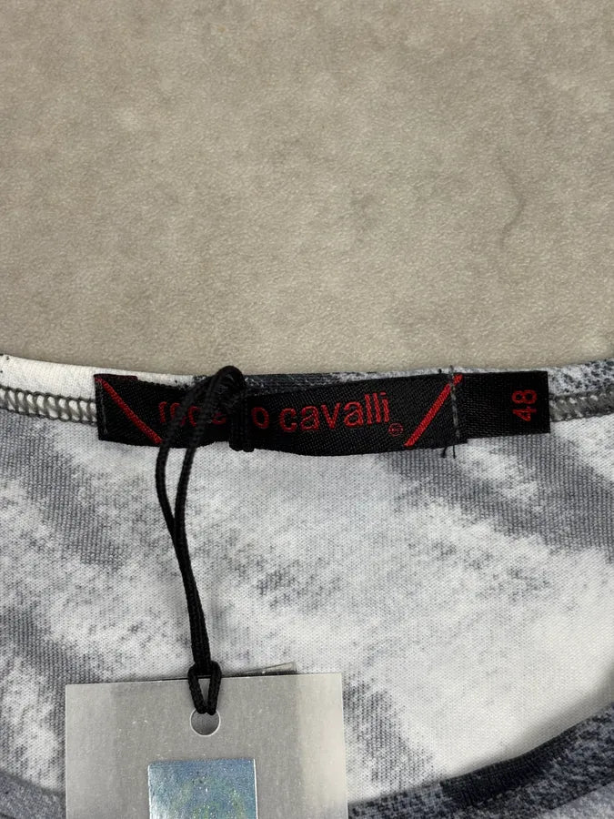 2000s Roberto Cavalli White Black Abstract Knit Longsleeves fJbTdyw 7