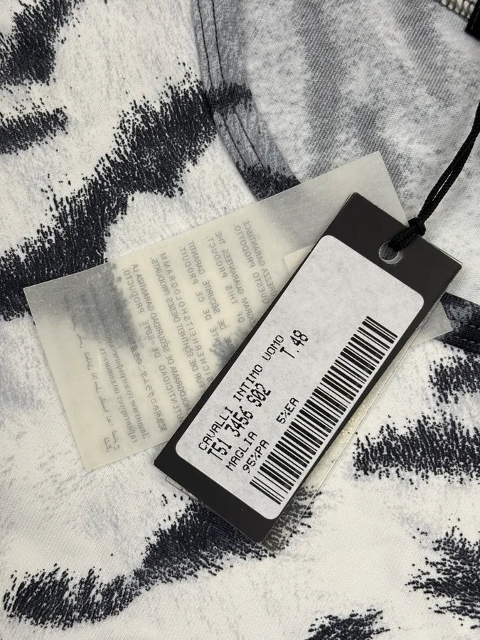 2000s Roberto Cavalli White Black Abstract Knit Longsleeves fJbTdyw 8