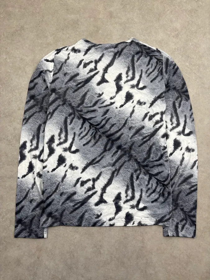 2000s Roberto Cavalli White Black Abstract Knit Longsleeves fJbTdyw 4