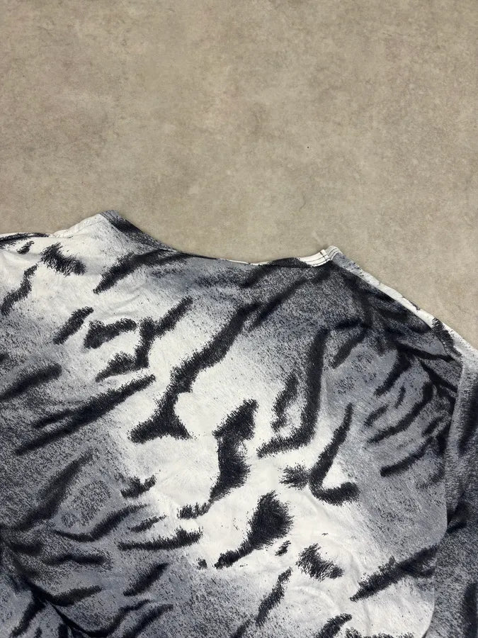 2000s Roberto Cavalli White Black Abstract Knit Longsleeves fJbTdyw 5