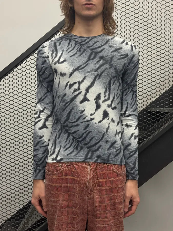 2000s Roberto Cavalli White Black Abstract Knit Longsleeves fJbTdyw 1