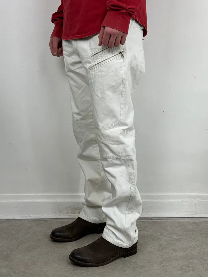 AW2003 Roberto Cavalli White Biker Chinos Pants MCmCjdo 1