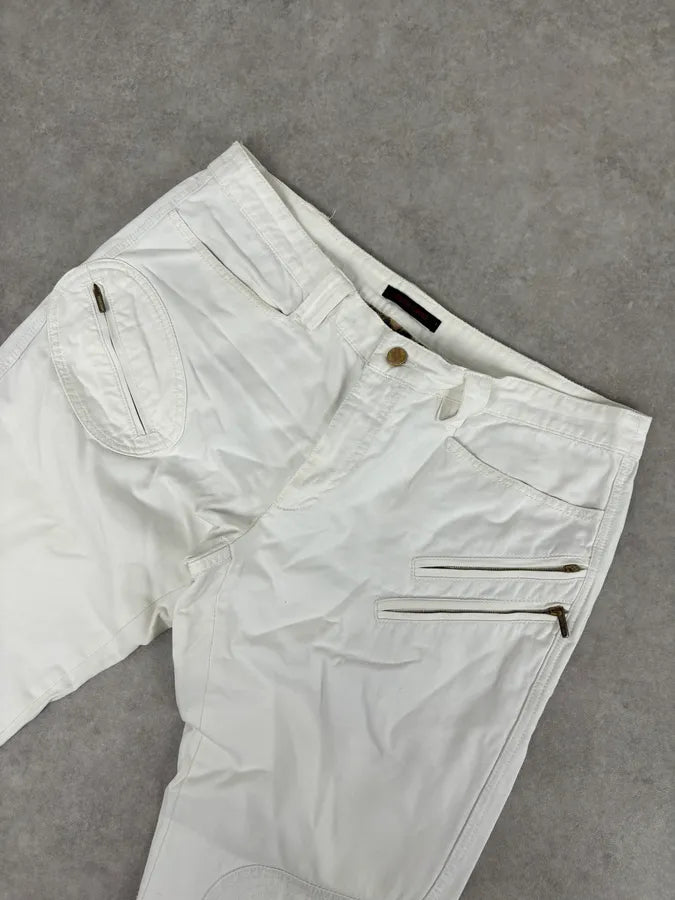 AW2003 Roberto Cavalli White Biker Chinos Pants MCmCjdo 5