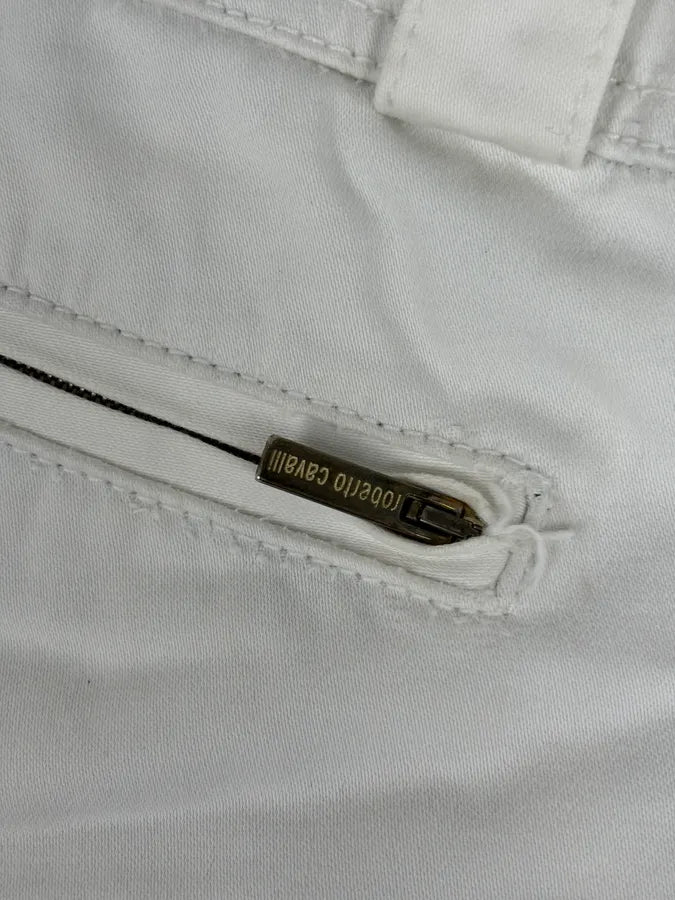 AW2003 Roberto Cavalli White Biker Chinos Pants MCmCjdo 8