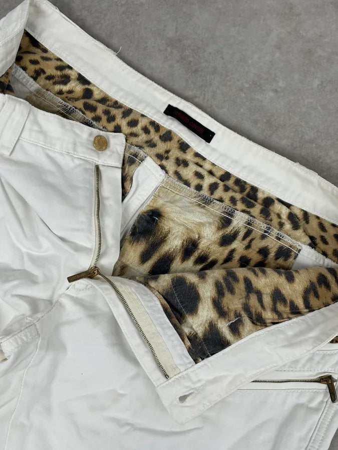 AW2003 Roberto Cavalli White Biker Chinos Pants MCmCjdo 9