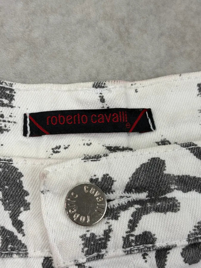 2000s Roberto Cavalli White Floral Tribal Shorts DRDBjli 11