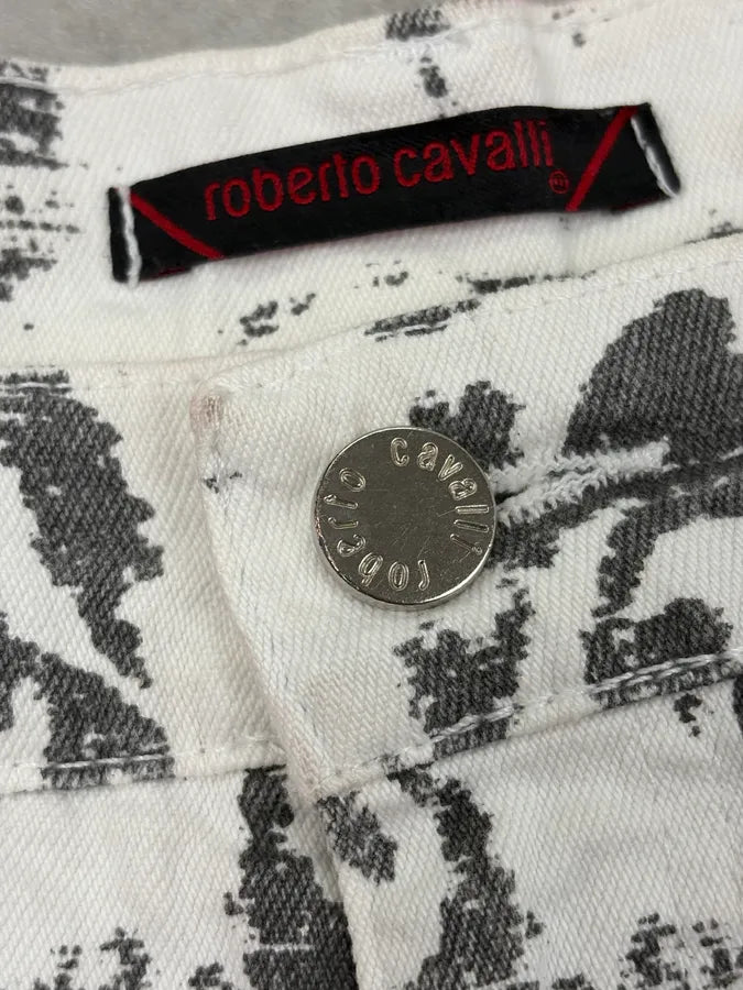 2000s Roberto Cavalli White Floral Tribal Shorts DRDBjli 10